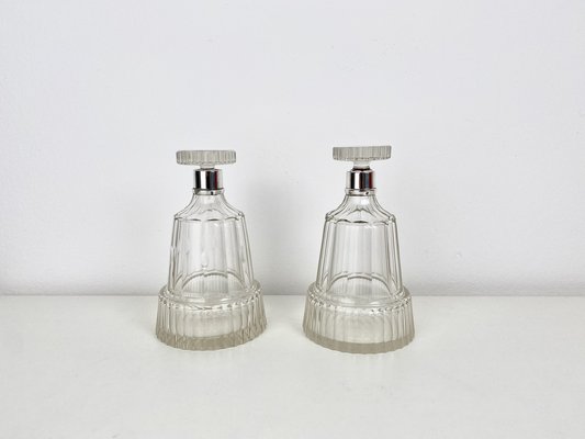 Antique Carafes in Cut Crystal with Solid Silver Mount from Christofle & Cie, 1853, Set of 2-KKG-1319372