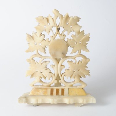 Antique Carved Alabaster Pocket Watch Stand-IXK-746058