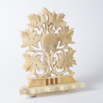 Antique Carved Alabaster Pocket Watch Stand-IXK-746058