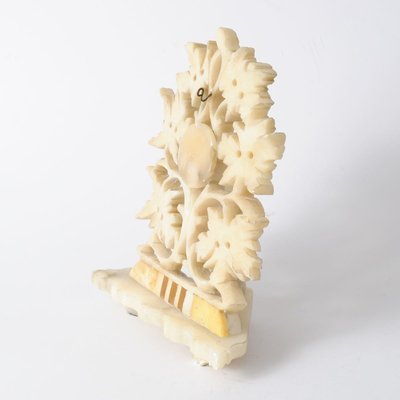 Antique Carved Alabaster Pocket Watch Stand-IXK-746058