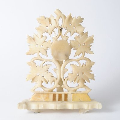 Antique Carved Alabaster Pocket Watch Stand-IXK-746058