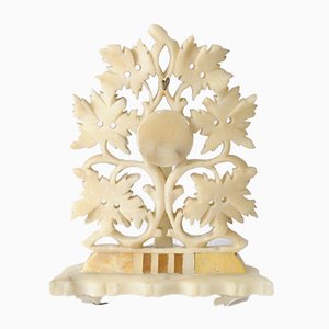 Antique Carved Alabaster Pocket Watch Stand-IXK-746058