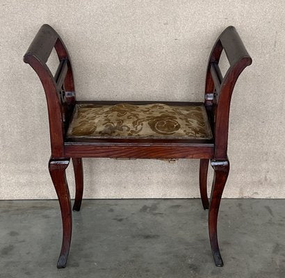 Antique Carved Mahogany Benches, 1890, Set of 4-PSK-1734242