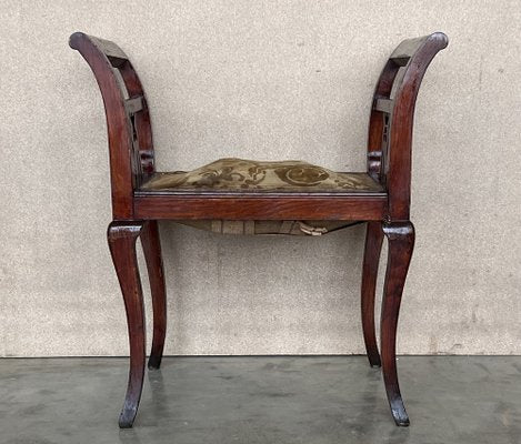 Antique Carved Mahogany Benches, 1890, Set of 4-PSK-1734242