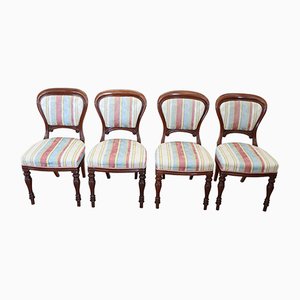 Antique Carved Mahogany Dining Chairs, Set of 4-DCO-975757