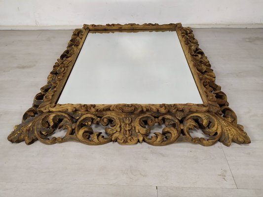 Antique Carved Oak Mirror-EAD-1187732