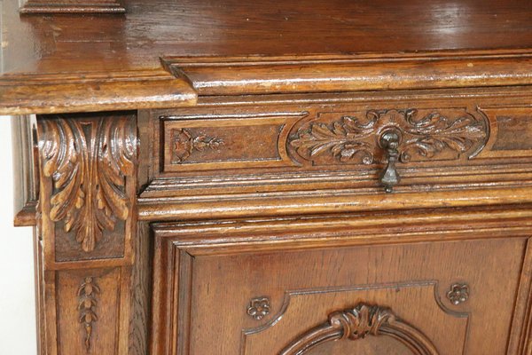 Antique Carved Oak Sideboard, 1850s-DCO-1162383