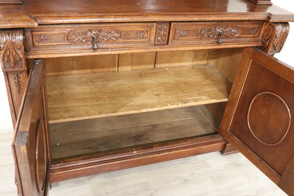 Antique Carved Oak Sideboard, 1850s-DCO-1162383