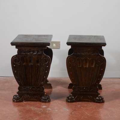 Antique Carved Stools, Set of 2-RAQ-2032805