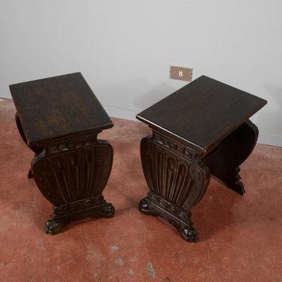 Antique Carved Stools, Set of 2-RAQ-2032805