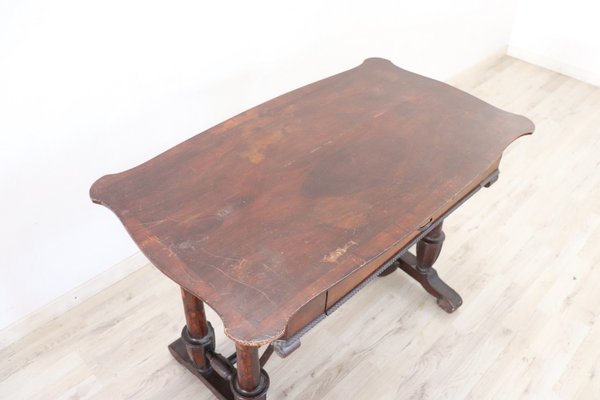 Antique Carved Walnut Desk, 1850s-DCO-864069