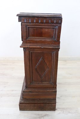 Antique Carved Walnut Nightstand, Tuscany, 1680s-DCO-1360196