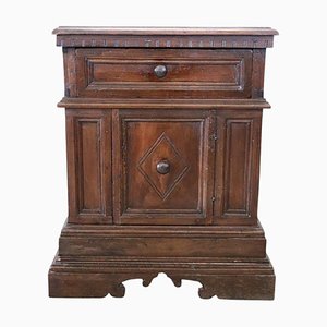 Antique Carved Walnut Nightstand, Tuscany, 1680s-DCO-1360196