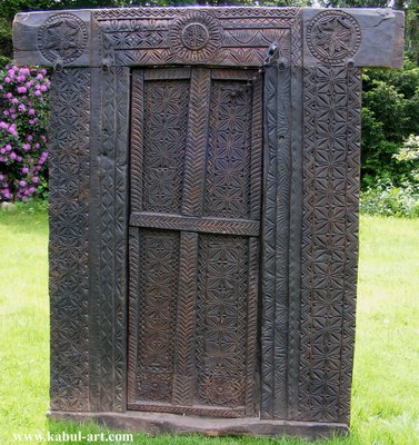 Antique Carved Wooden Door, Nuristan, Afghanistan-UZN-1404928