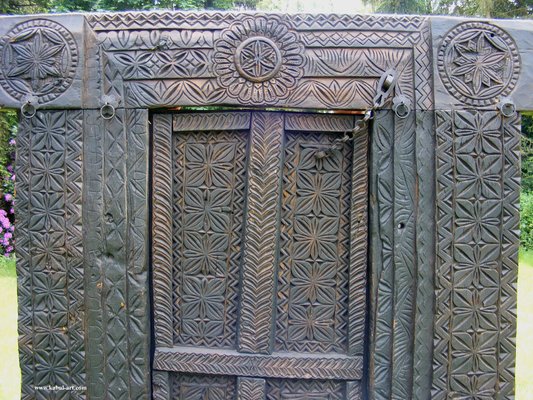 Antique Carved Wooden Door, Nuristan, Afghanistan-UZN-1404928