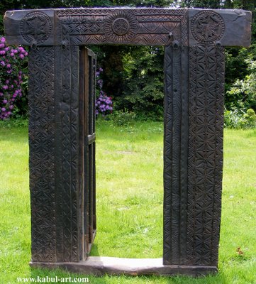 Antique Carved Wooden Door, Nuristan, Afghanistan-UZN-1404928