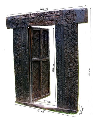 Antique Carved Wooden Door, Nuristan, Afghanistan-UZN-1404928