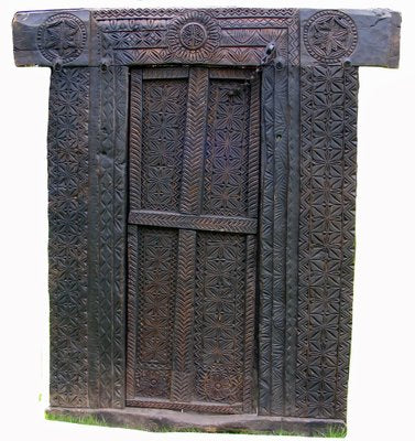 Antique Carved Wooden Door, Nuristan, Afghanistan-UZN-1404928