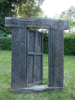 Antique Carved Wooden Door, Nuristan, Afghanistan-UZN-1404928