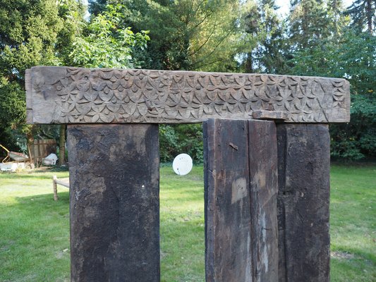 Antique Carved Wooden Door, Nuristan, Afghanistan-UZN-1404928