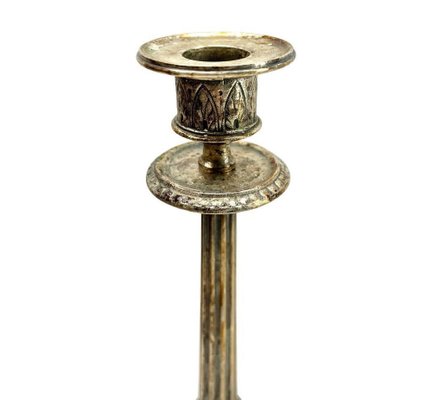 Antique Cast Brass Candleholders, 1900s, Set of 2-MJY-1789077