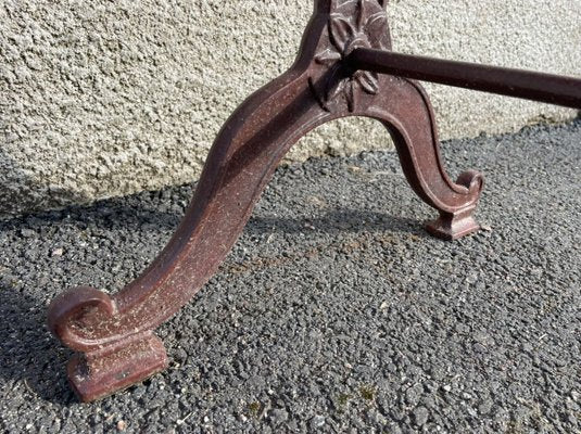 Antique Cast Iron and Marble Bistro Table, 1900s-SDV-898186