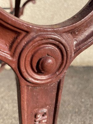 Antique Cast Iron and Marble Bistro Table, 1900s-SDV-898186