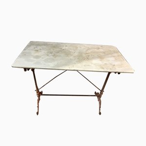 Antique Cast Iron and Marble Bistro Table, 1900s-SDV-556728