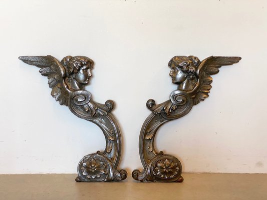 Antique Cast Iron Decorations, Set of 2-NPC-883120