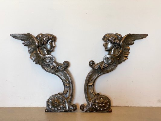 Antique Cast Iron Decorations, Set of 2-NPC-883120