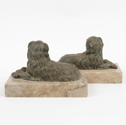 Antique Cast Iron Dog Figures, Set of 2-IXK-1332788