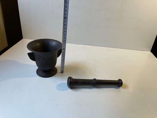 Antique Cast Iron Mortar and Pestle, Set of 2-LCR-1176825