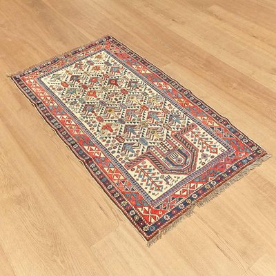 Antique Caucas Daghestan Hand Knotted Wool Rug, 1880s-WM-1447998