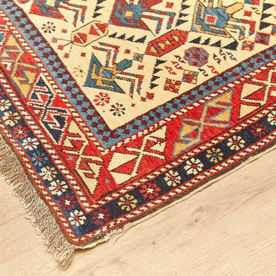 Antique Caucas Daghestan Hand Knotted Wool Rug, 1880s-WM-1447998