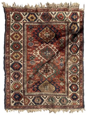 Antique Caucasian Kazak Rug, 1880s-JZV-1367136