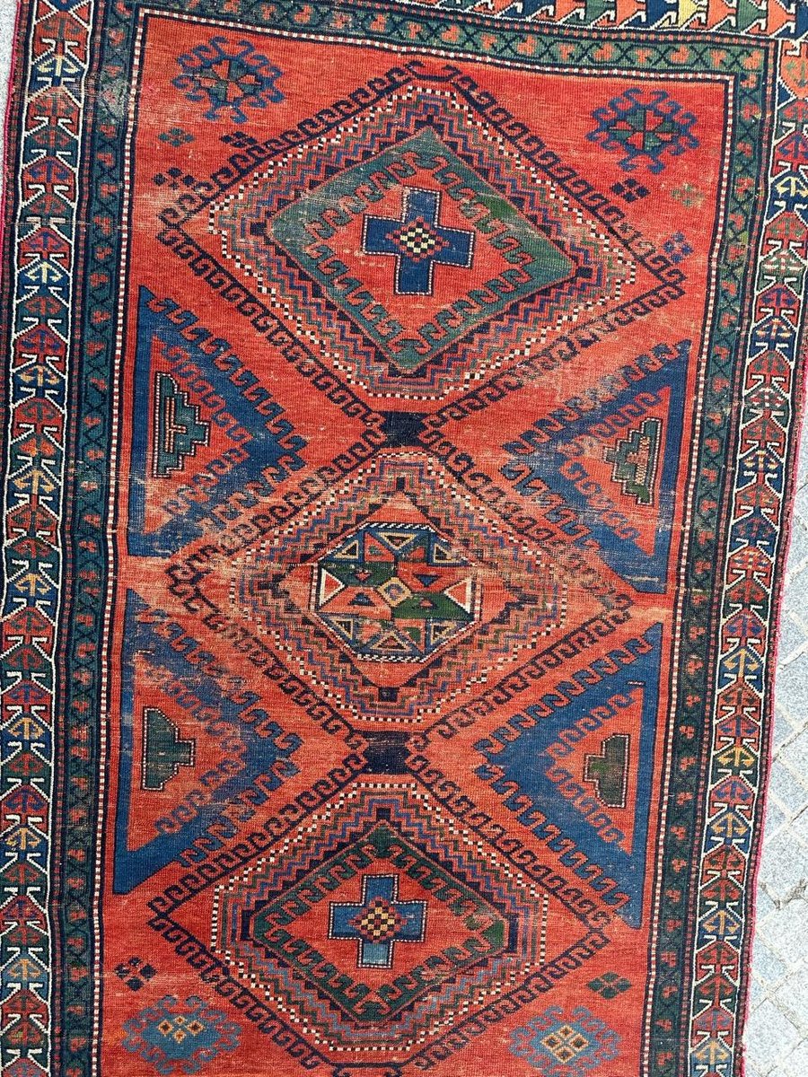 Antique Caucasian Kazak Rug, 1890s