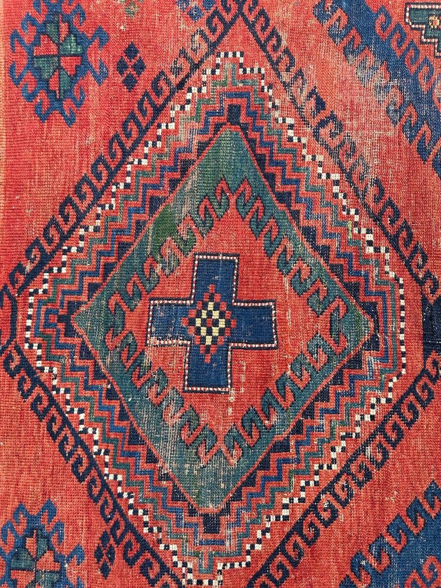 Antique Caucasian Kazak Rug, 1890s