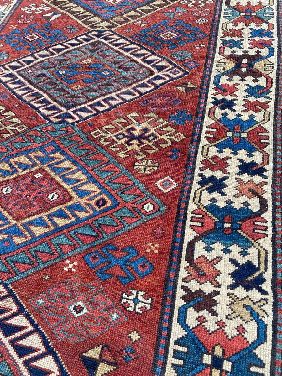 Antique Caucasian Kazak Runner