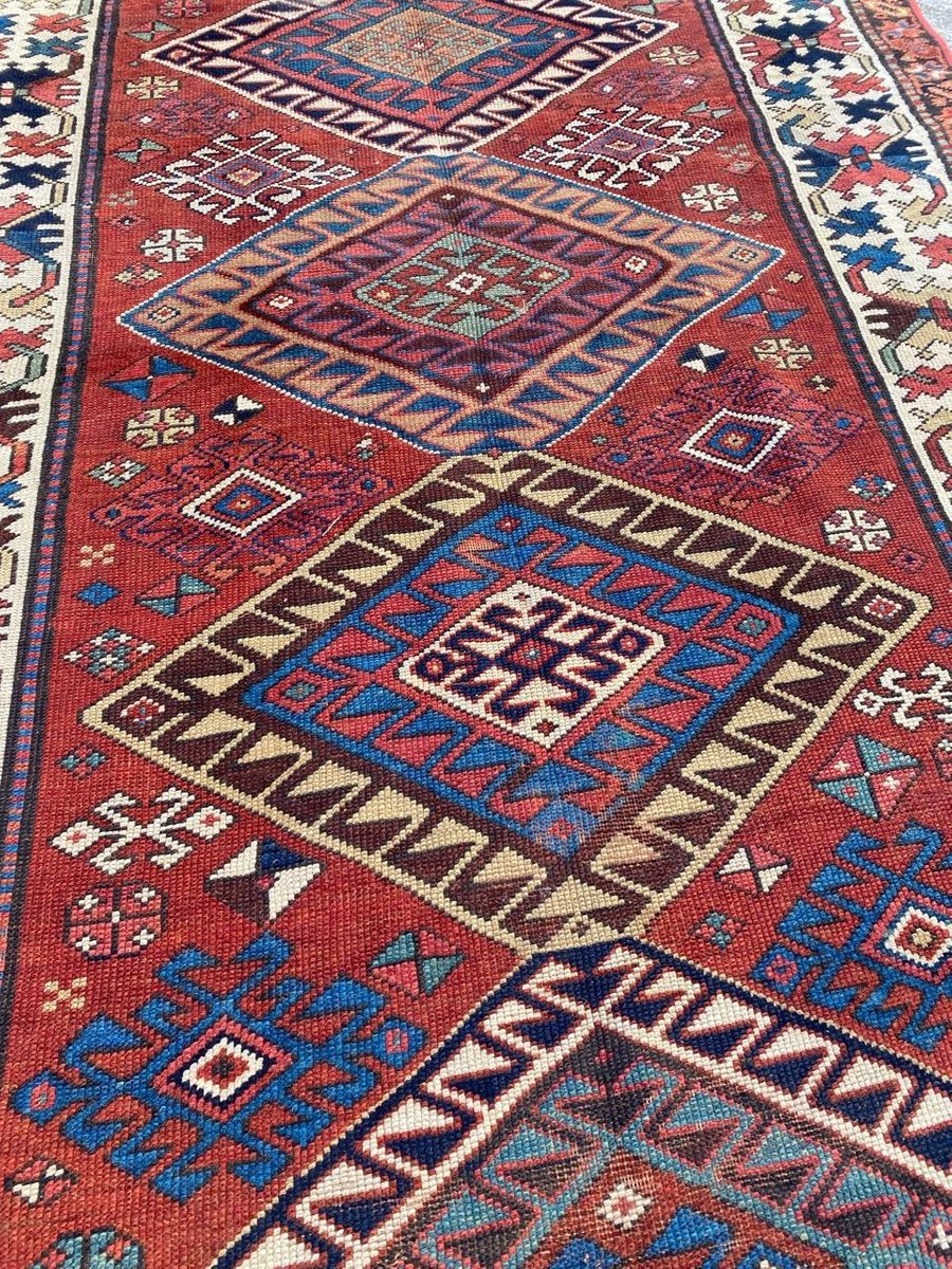 Antique Caucasian Kazak Runner