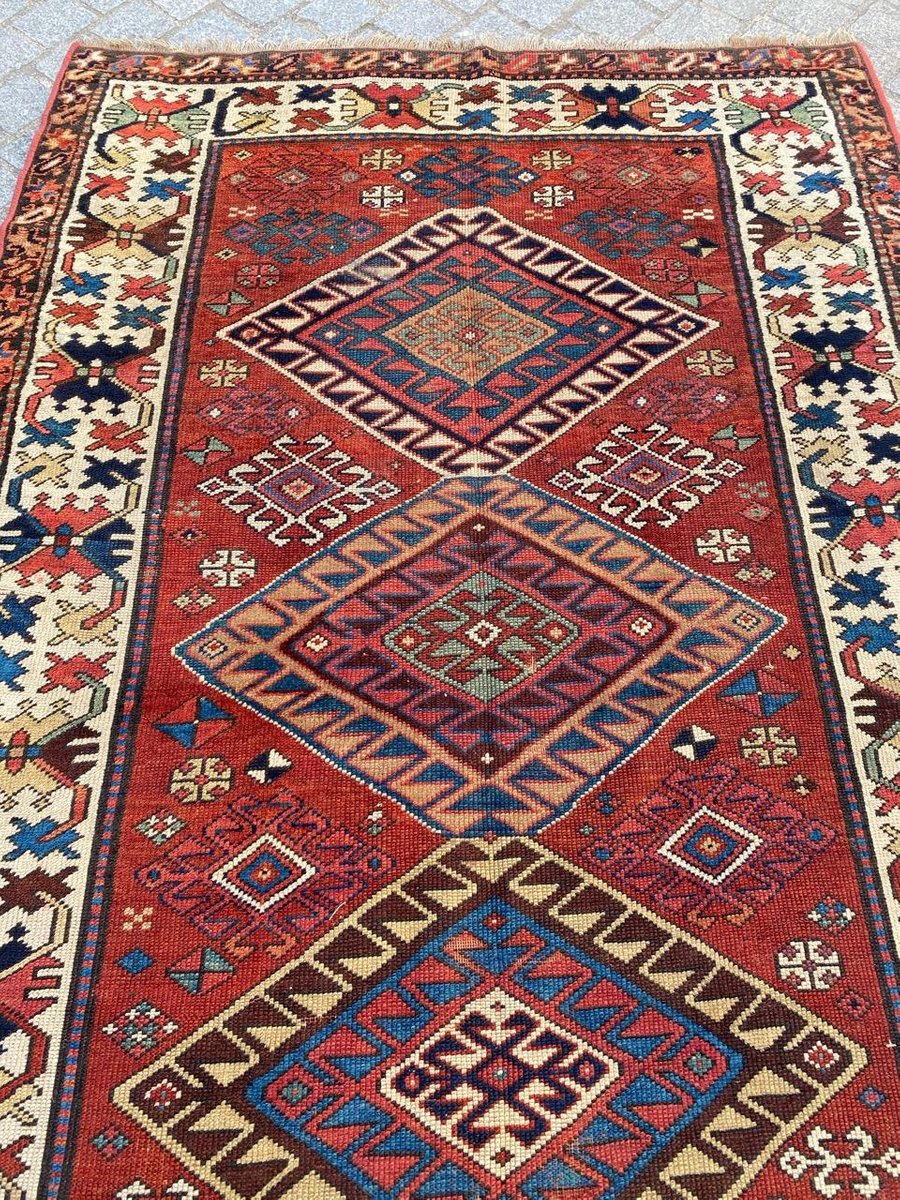 Antique Caucasian Kazak Runner