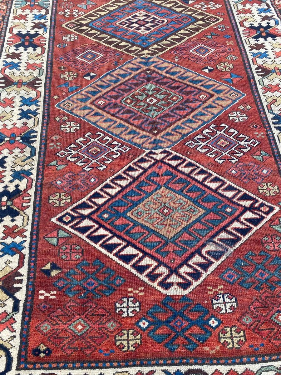 Antique Caucasian Kazak Runner