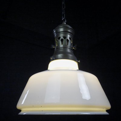 Antique Ceiling Lamp in Milk Glass, 1920s-IA-1412582