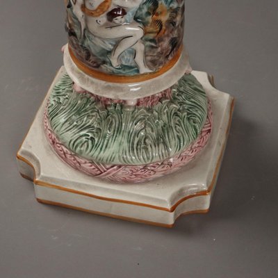 Antique Ceramic Column with Cache Pot from Capodimontes, 20th Century-VMM-2044008