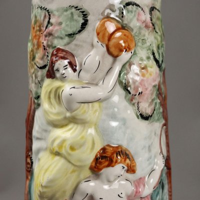 Antique Ceramic Column with Cache Pot from Capodimontes, 20th Century-VMM-2044008