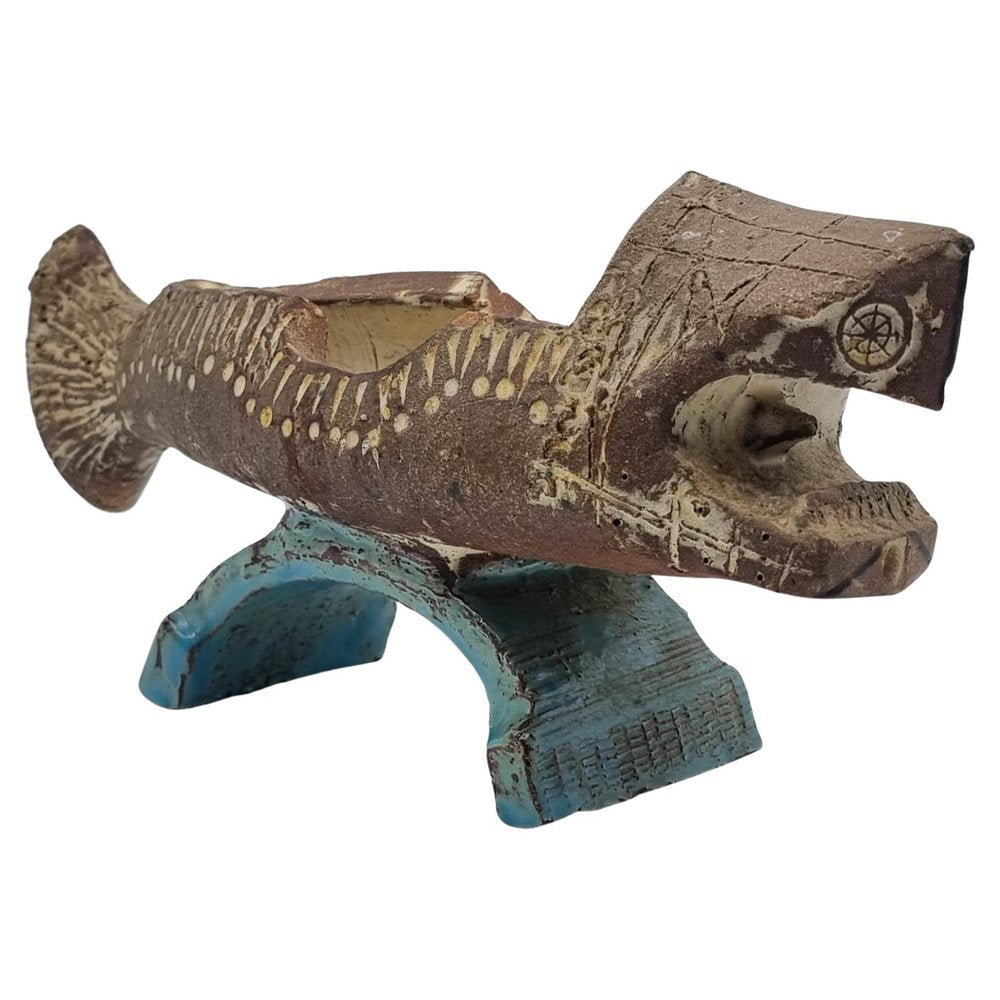 Antique Ceramic Fish Sculpture by Gilbert Portanier, France