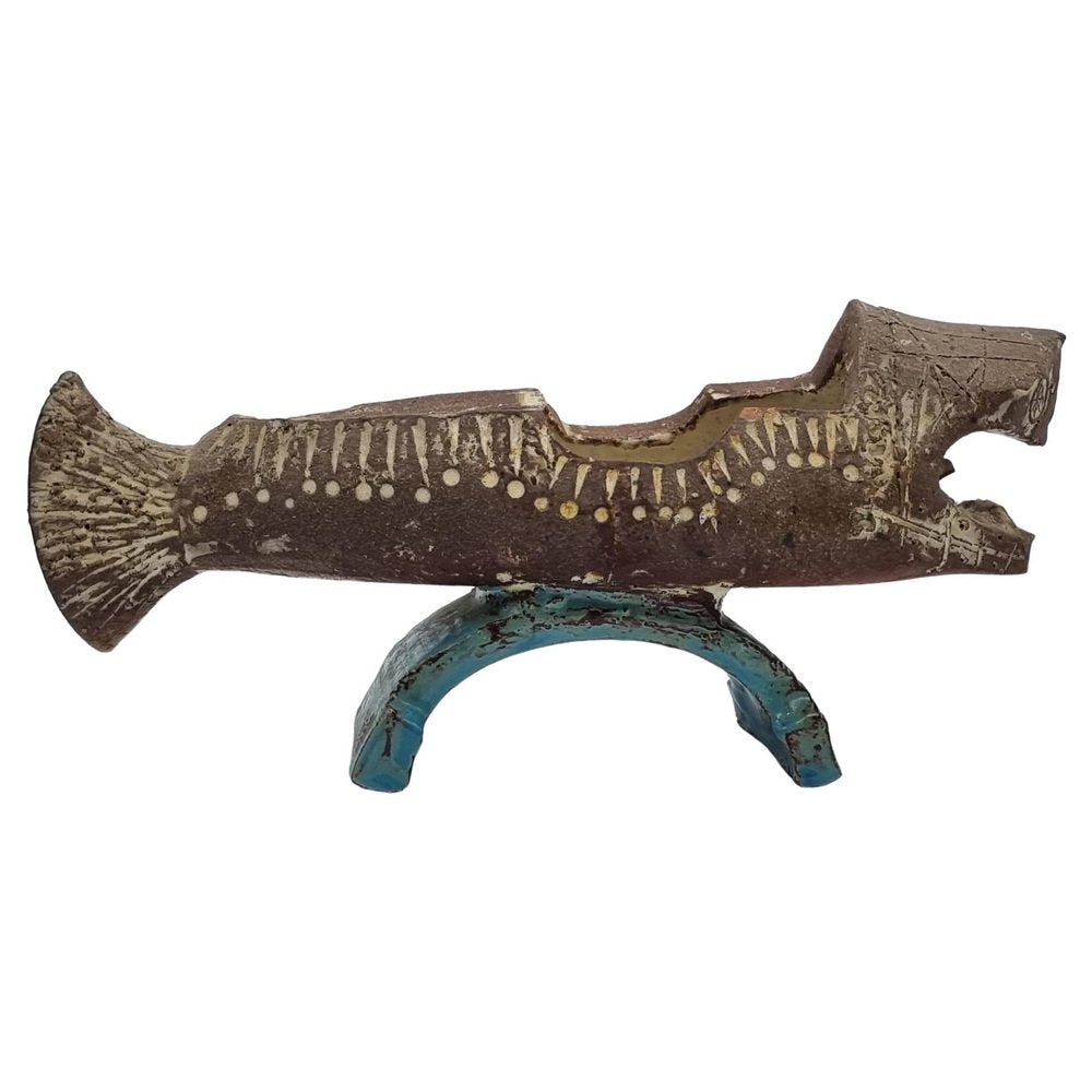 Antique Ceramic Fish Sculpture by Gilbert Portanier, France