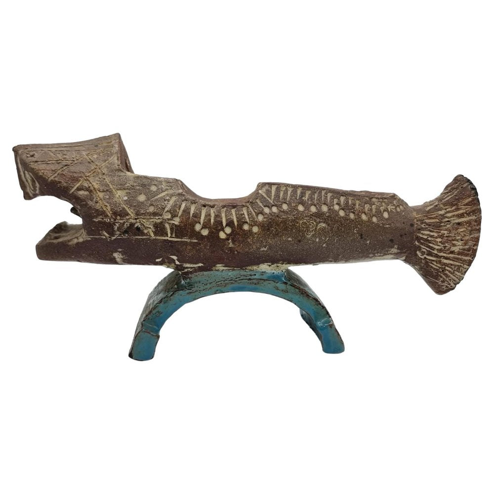 Antique Ceramic Fish Sculpture by Gilbert Portanier, France