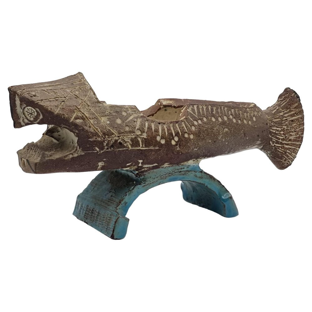 Antique Ceramic Fish Sculpture by Gilbert Portanier, France