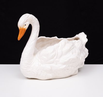 Antique Ceramic Swan Jardiniere from Capodimonte, 1880-GCG-2041805