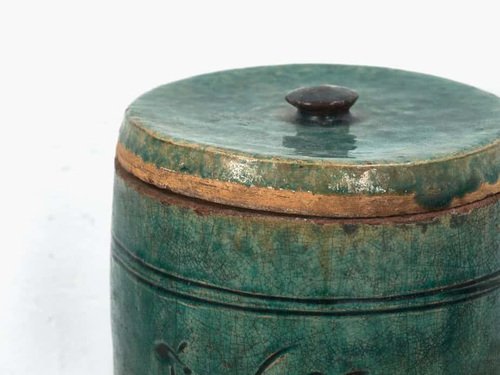 Antique Ceramic Vase with Lid, 1820s